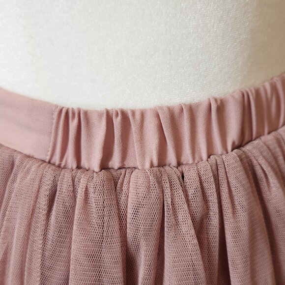 Pink Tulle Midi Skirt - Picture 4 of 5